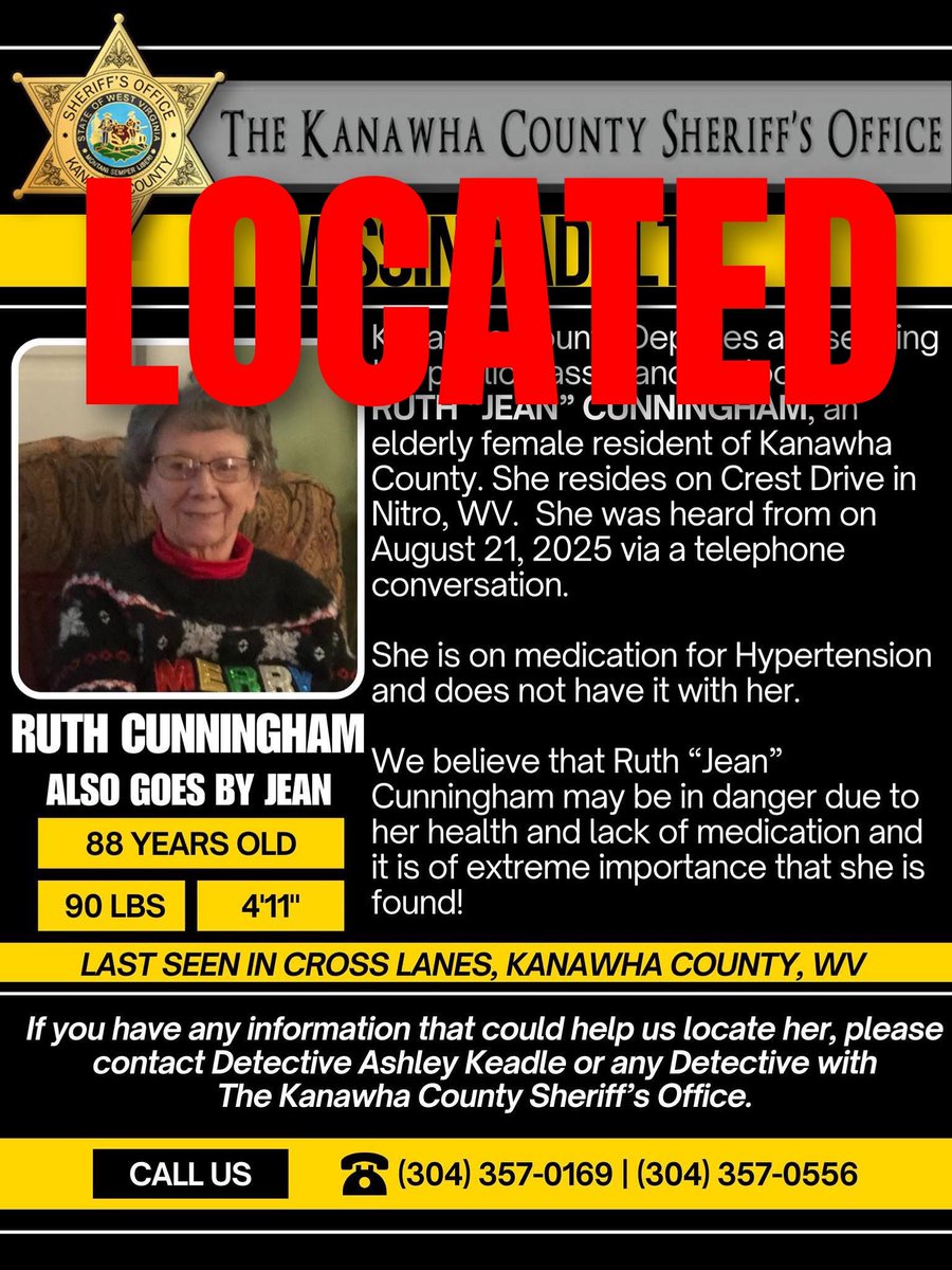 UPDATE: Ruth Cunningham has been located