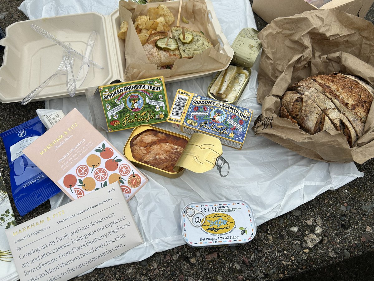 FoodStringer's tweet image. Friday Fish! Picnic in the park Magic! Amazing @TheMainGrain Bakery basket of goodies!