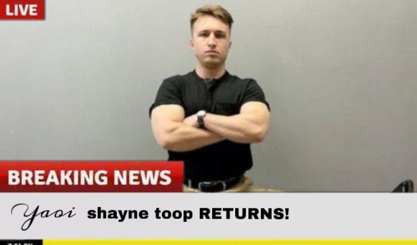 BREAKING NEWS: yaoi shayne toop makes a dramatic comeback to toopter as yaoi shayne troop's unannounced, sudden hiatus comes to a close.