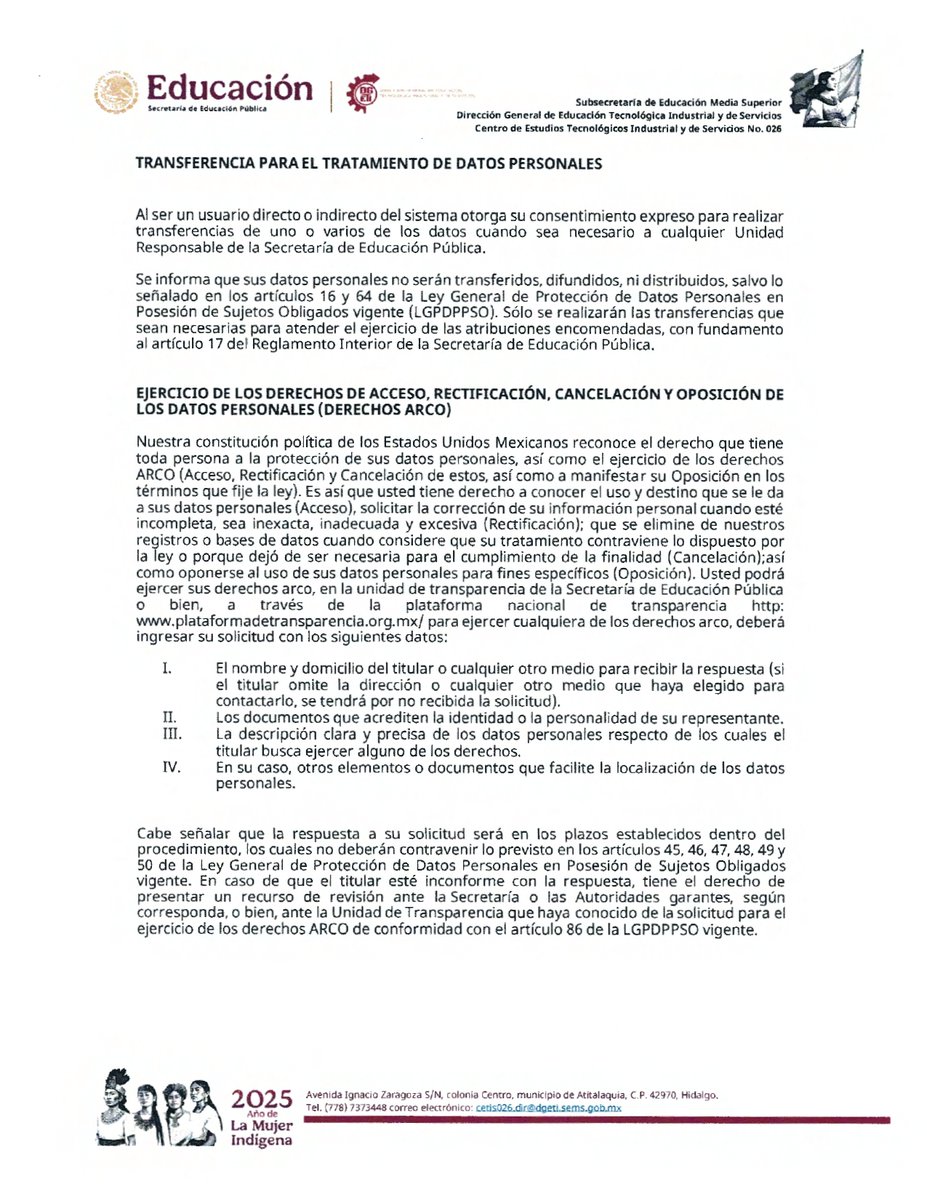 Cetis26R's tweet photo. Aviso de Privacidad Integral https://t.co/3mMwbaPa86