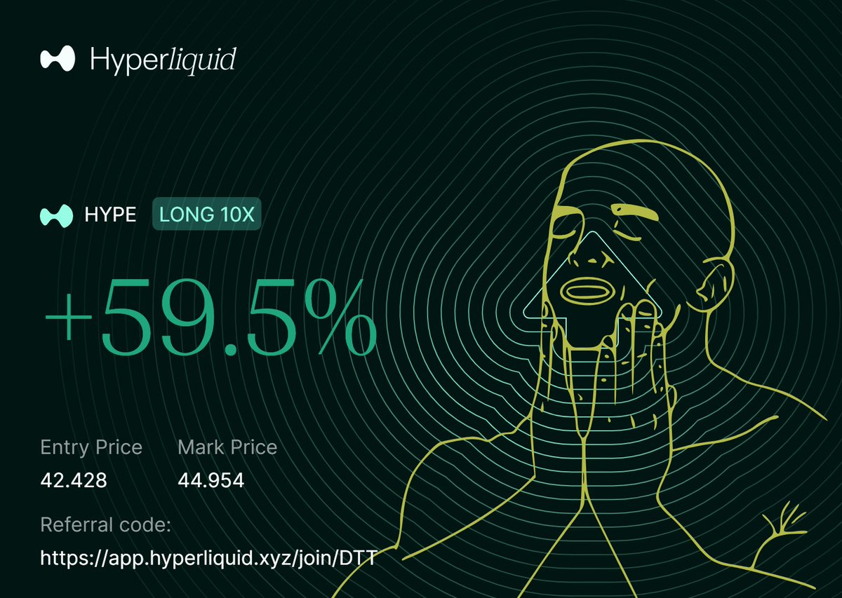$HYPE has been trading in a 60% price range for three months. The next time it tests $50, Bears may not hold.

After breaking out of consolidation, we could see a fast rally to $80.

Comfy in a low leverage long position.

Hyperliquid