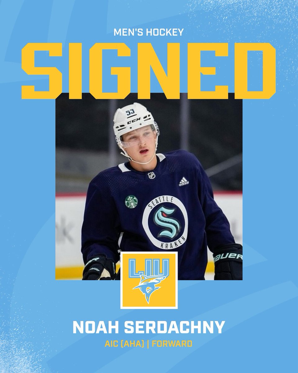 Welcome to Long Island, Noah Serdachny! The AIC transfer will wear #91 for the sharks!🦈