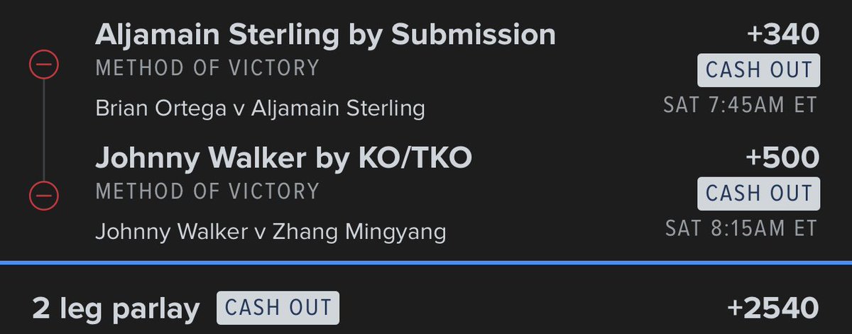 10secondsleft_'s tweet photo. Three Pack of Plays for Y’all

- Johnny Walker via KO/TKO (+500)
- Aljamain Sterling via SUB (+340)
Prop-er Parlay (+2540)

@CCTYsharpz

#GamblingCommunity #GamblingTwitter #GamblingX #MMATwitter #FanDuelSportsbook https://t.co/bhXxzVHFI8