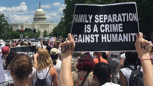 Trump's cruel and inhumane immigration policy is a disgrace! Trump has turned ICE agents into Nazi Gestapo terrorists who are illegally arresting and deporting legal immigrants and tearing apart families! Trump's  committing crimes against humanity!