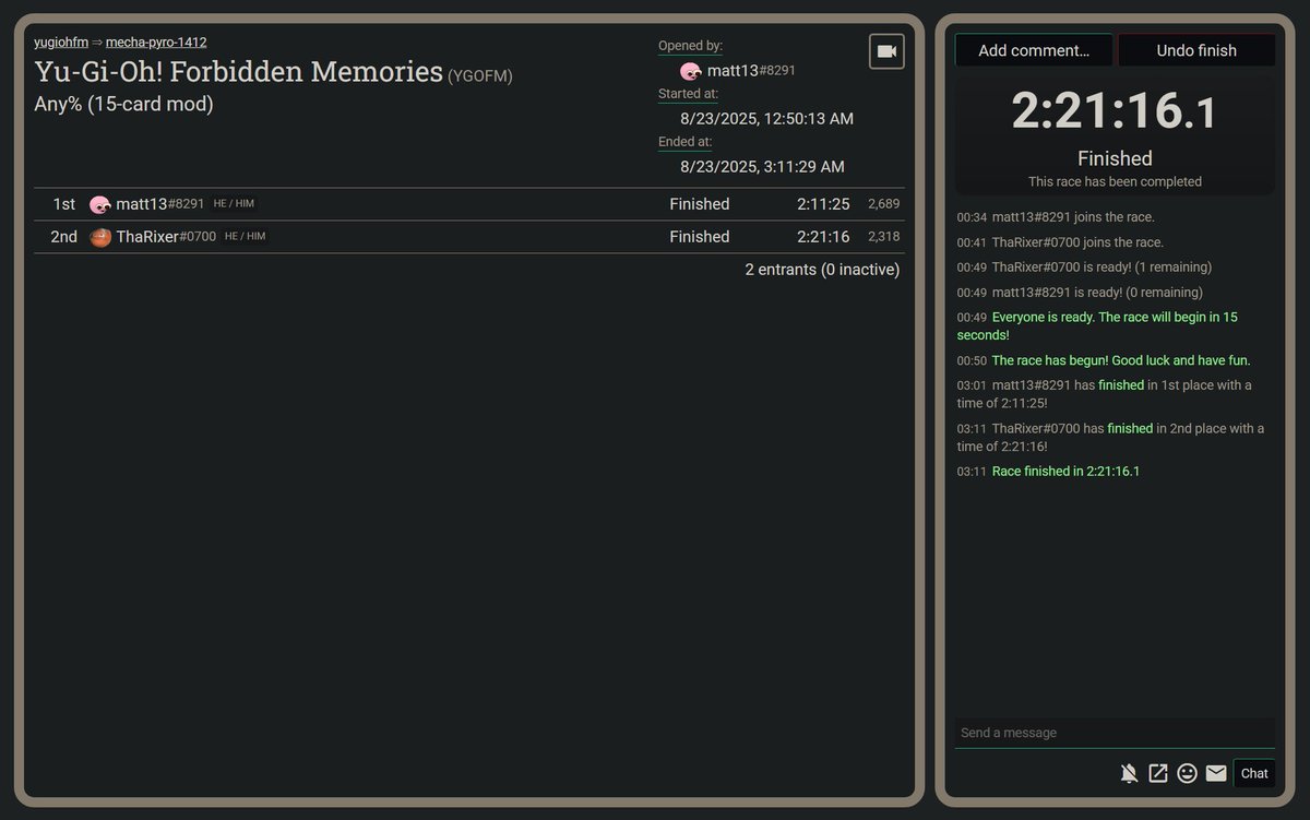 Cheeky yugioh fm race with m13