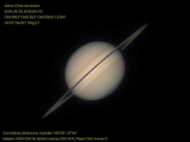 Saturn captured 2025-08-20 UTC.