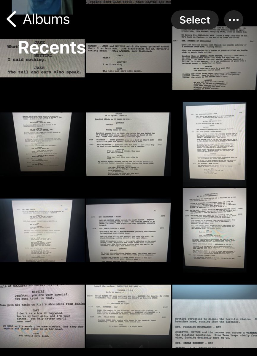 Read the original Way of Water script and started taking pictures like it was a concert