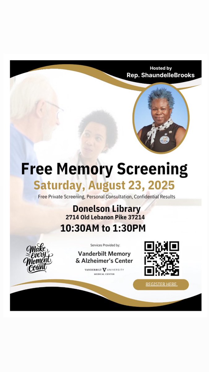 Natrixdreammom's tweet photo. Free Community Health &amp; Memory Event
🧠 Memory Screening
💓 Blood Pressure Checks
🫁 Oxygen &amp; Heart Rate Monitoring
🩺 Full Vital Signs Screening

Come take charge of your health with a quick, free check-up for your body and your mind! https://t.co/7vQtqeHK5E