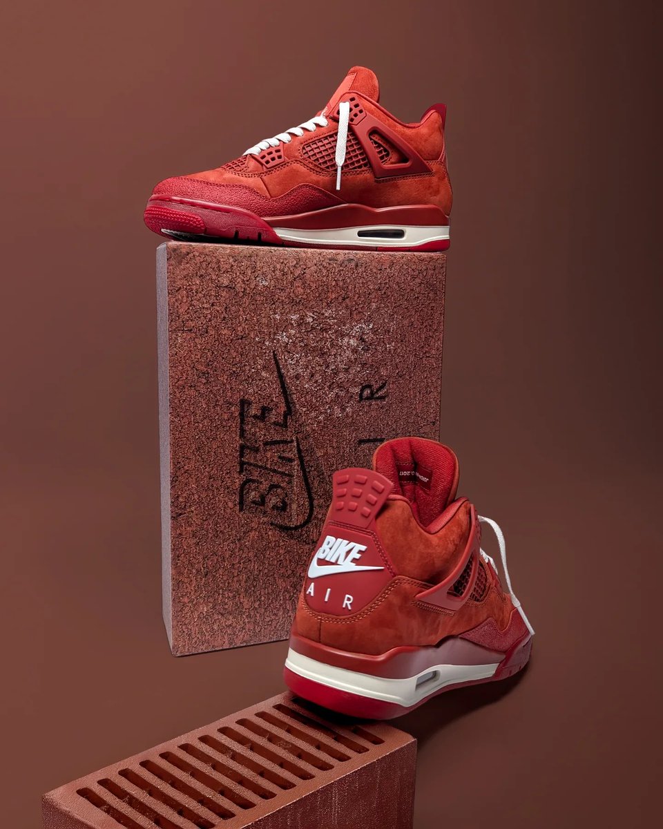 Sneakeratom's tweet photo. The Nigel Sylvester x Air Jordan 4 “Brick by Brick” is expected to restock tomorrow, August 23rd via SNKRS US for $230 🧱. What are your thoughts? Cop🔥 or Pass❌?

🤝 @EldenMonitors 
📸 via @editsbyadnan 

#airjordan #sneakers #kicks #jordan https://t.co/sru3wgSReb