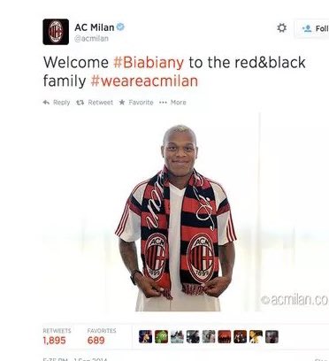 fermented_q_egg's tweet photo. @AFC_Fazeel Jonathan Biabiany failed his medical for Milan because they found he had an irregular heartbeat. There’s even a pic of him in a Milan kit https://t.co/XP3WhGymRP