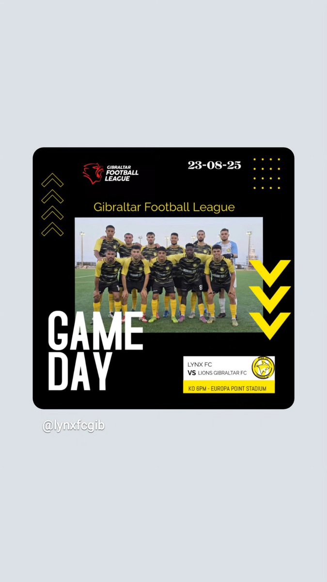 Its GAMEDAY tomorrow!!!

🆚️Lions Gibraltar FC
🏟Europa Point Stadium
🕐6pm
🎥 CatrinoTV Youtube or GibraltarFA TV.

Please come down and show us your support💪🏻💪🏻

Good luck team! 

#weliveforever #onefamily #lynxfc #lynxfootball #gameday #newseason #football #gibraltar