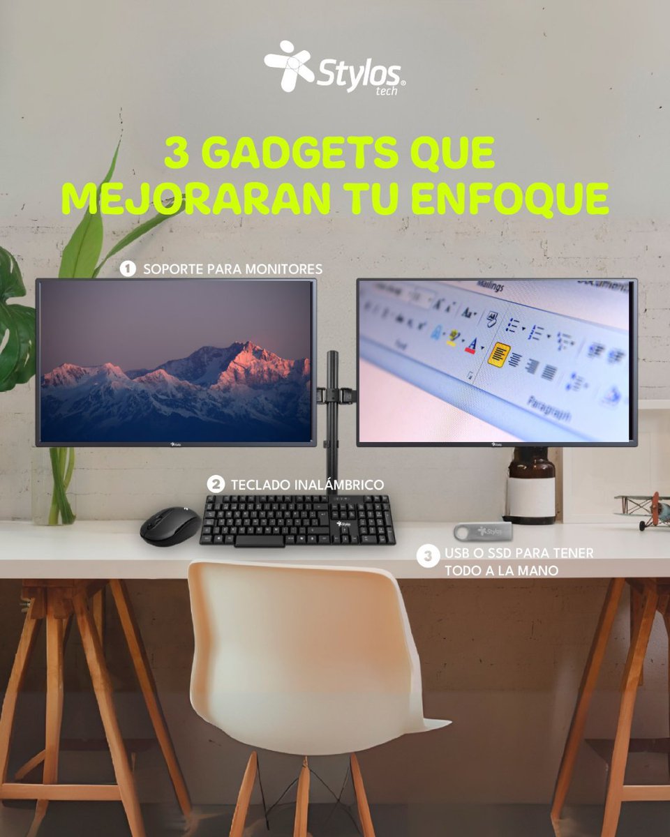 StylosTech's tweet image. Ergonomía = productividad.
Ajustar la altura del monitor a nivel de los ojos evita fatiga visual y dolor de cuello.

#productividad #ergonomia #technology #tech