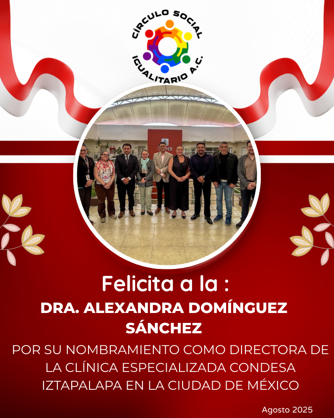 CirculoSocialAC's tweet photo. Muchas felicidades por el nombramiento de la Dra Alexandra Domìnguez como directora de la Clínica Especializada Condesa Iztapalapa https://t.co/OmagWevZ1e