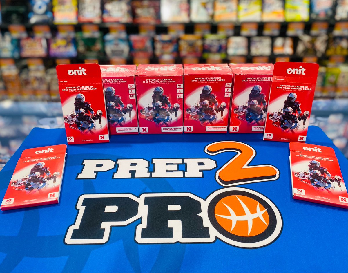 prep2pro's tweet photo. 2025 Nebraska Huskers Football Officially Licensed NIL trading cards from ONIT! Platinum Boxes and Single Packs are both IN STOCK at Prep 2 Pro!

2025 Husker Volleyball trading cards will also be available soon!

#prep2pro #wheresportsfansgo #Huskers #ONITAthlete https://t.co/oGSilHCJud