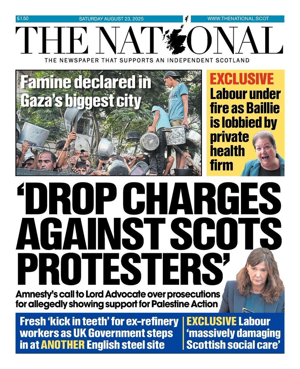 Tomorrow's front page 📰

'Drop charges against Scots protesters'