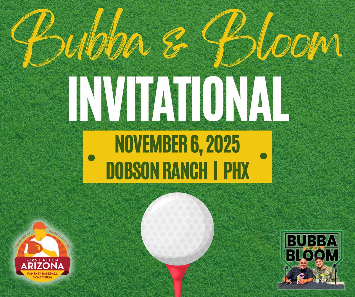 And <a href="/bdentrek/">KC Bubba</a> and I are organizing the 4th annual <a href="/BubbaBloomPod/">Bubba and the Bloom 🎙️⚾️</a> Golf Invitational on Thursday morning, November 6.

Spots still available, so if you're interested let us know. All skill levels are welcome!