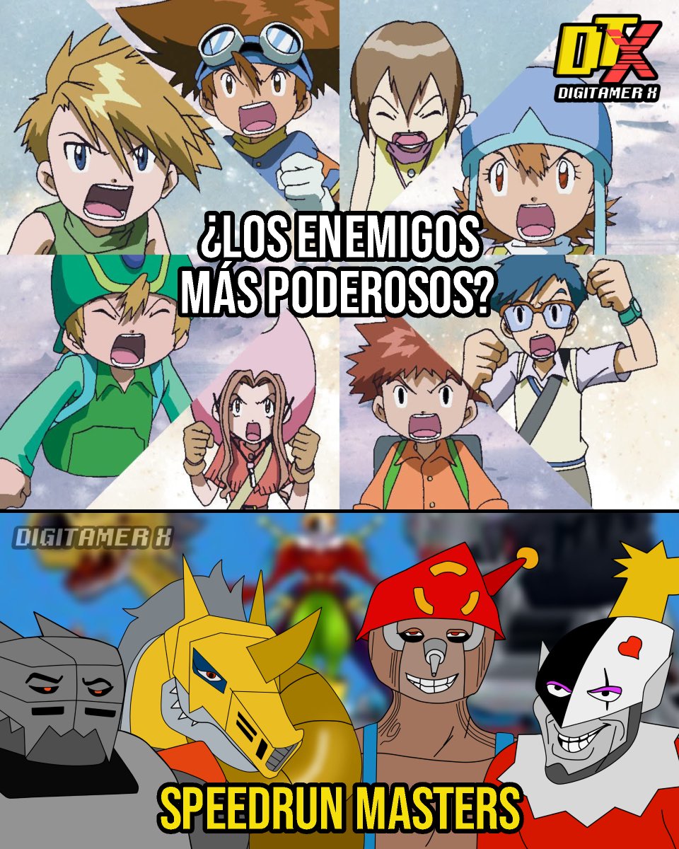 DigitamerX's tweet image. 🗣 Nos vendieron a los Dark Masters como el reto definitivo de Digimon Adventure…
y terminaron siendo un speedrun ⏱️💨

¿Ya vieron que Takeru esta flotando? waos

#Digimon #DigimonAdventure #DarkMasters #Piedmon #Mugendramon #Puppetmon #MetalSeadramon