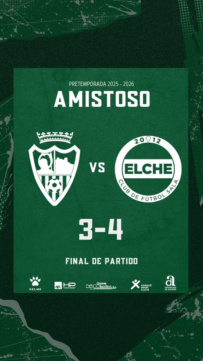 elchecfsala's tweet photo. ✅ 𝗙𝗜𝗡𝗔𝗟 | Amistoso

3️⃣ San Blas Sax FS
4️⃣ 𝗘𝗹𝗰𝗵𝗲 𝗖𝗙𝗦

#ElcheCFS💚🤍 https://t.co/d5BpjYySmY