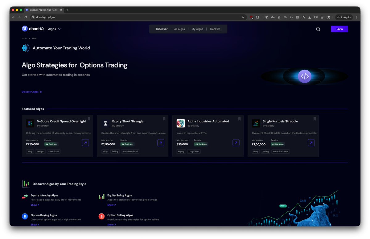 So, DhanHQ launched an algotrading platform with an algostrategy marketplace, and other brokers are following suit. 

We debated that the broker lobby drove API regulation nonsense, but most dismissed it, questioning why brokers would do this. Greedy businesses want all the money