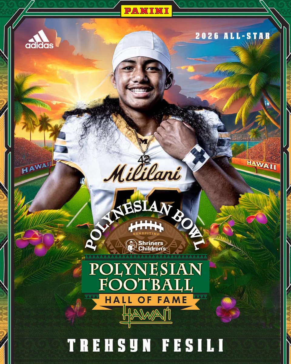 LB TREHSYN FESILI has been selected as a 2026 POLYNESIAN BOWL ALL-STAR! #polybowl2k26🤙🏽🌴

COMMITS: polynesianbowl.com/players/roster…