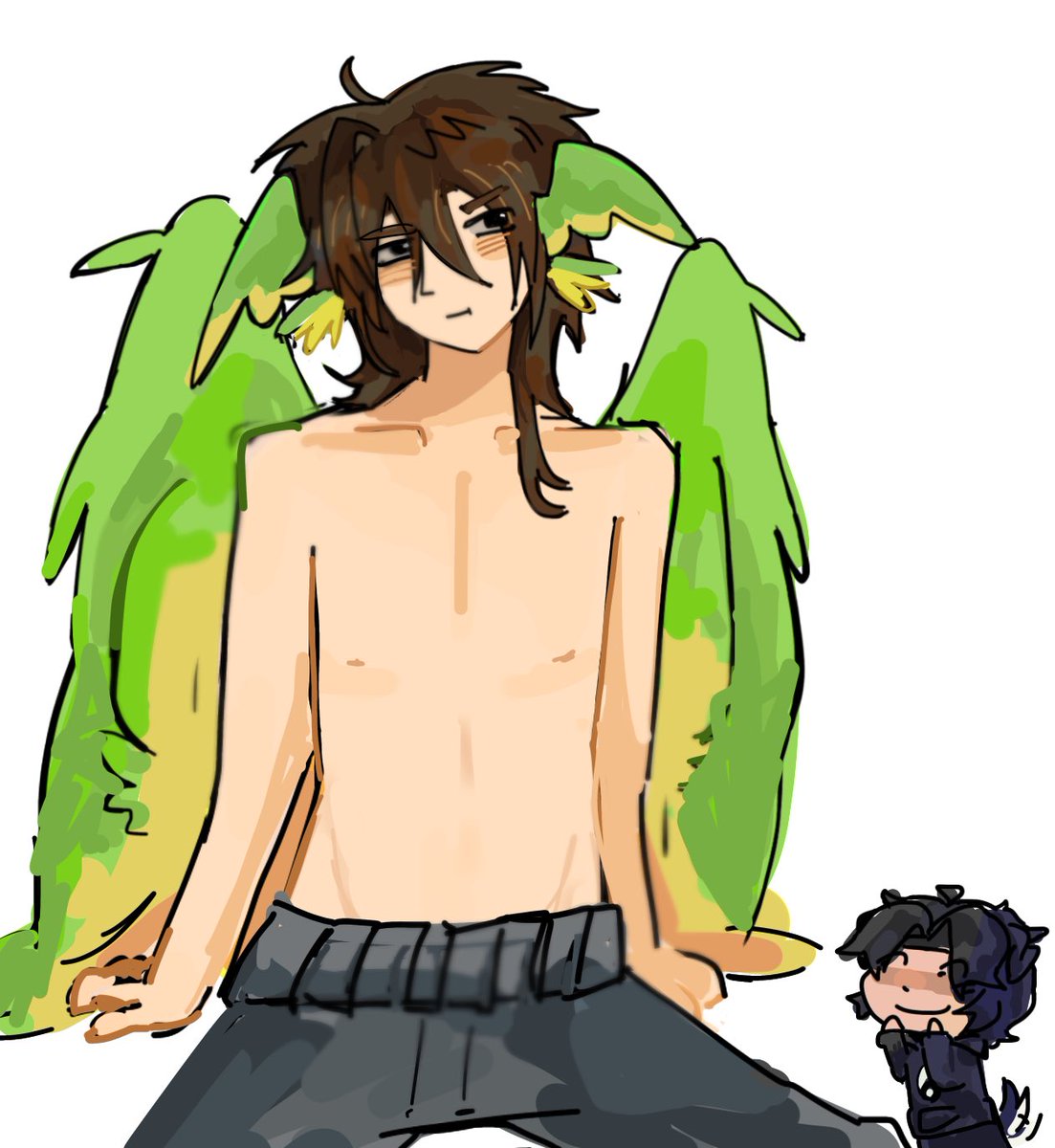 I need to stop being lazy with my colors🙄🙄i didnt know what clothes to draw him in