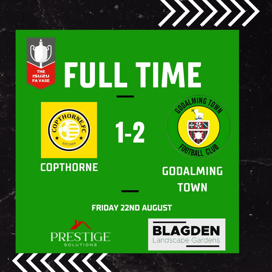 GodalmingTown's tweet photo. 🏆 𝑮𝒔 𝑷𝒓𝒐𝒈𝒓𝒆𝒔𝒔 𝑰𝒏 𝑻𝒉𝒆 𝑪𝒖𝒑 🏆
Well played lads 🤝🤝🤝
Gs progress to 2nd qualifying round of the @IsuzuFAVase. We will play @littlecommonfc in the next round on Saturday 20th September. COYGs https://t.co/ZiwgobJPiA