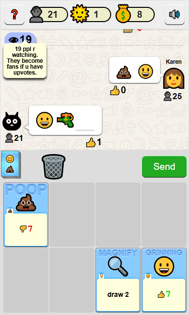 curtastic's tweet photo. #js13k Day 8: Added tooltips and a scrolling list of messages. Made the gun combo work. https://t.co/ll49aN9ur2