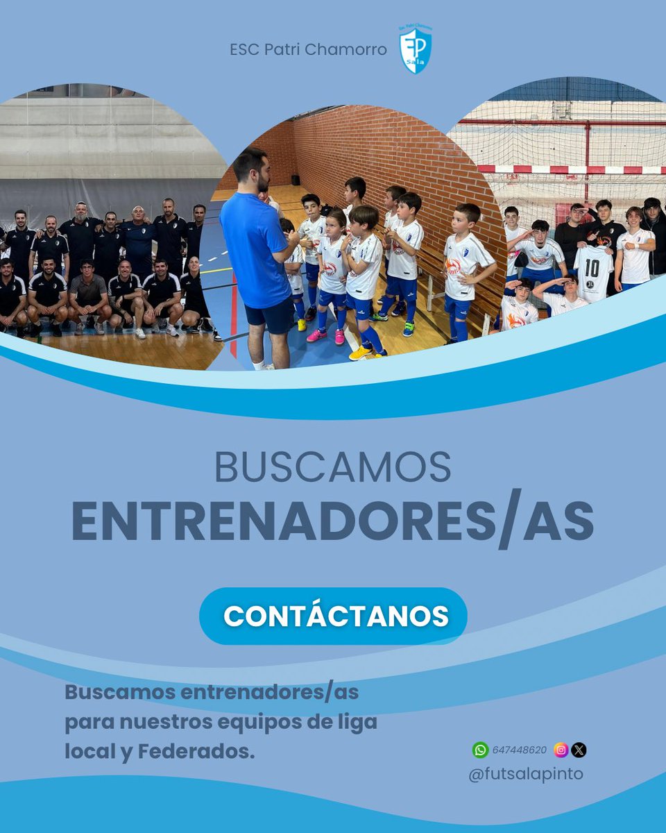 📣 ¡Se busca entrenadores/as! ⚡️

¿Te apasiona el fútbol sala y quieres formar parte de un proyecto ambicioso? Buscamos de entrenadores/as para:

✅ Equipo liga local
✅ Equipo federado

⚽ ¡Únete a nuestra familia y vive la pasión desde el banquillo! 💪

instagram.com/p/DNq2M4fA19Q/…