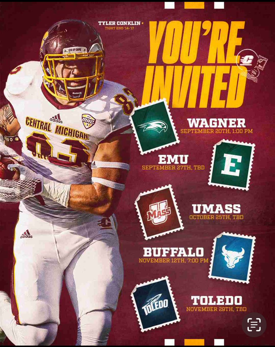 Thank you for the game day invite <a href="/abiiicox/">Abigayl Cox</a> and <a href="/CMU_Football/">Central Michigan Football</a> ! Excited to come to campus and attend the game on Sept. 27th

<a href="/CoachsSuite/">Coach's Suite LLC</a> <a href="/DragonPEPP/">Lake Orion High School Dragons Football</a> 
<a href="/LodragonsF/">@lodragons_football</a> <a href="/lohsathletics/">Chris Bell LO Athletics</a> 
<a href="/LOCoachE/">Coach E</a> <a href="/Blackstock_JB/">John Blackstock</a> 
<a href="/PrepRedzoneMI/">Prep Redzone Michigan</a> <a href="/MichFBFrenzy/">Michigan Prep Frenzy</a>