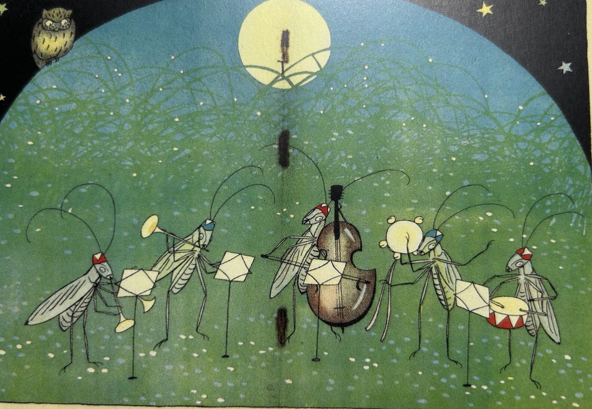 #処暑　#本田庄太郎

おはようございます。
本日は二十四節気の処暑とのことです。
「処暑」とはなんぞやと調べてみると朝夕に涼しい風が吹き始め虫の声が聞こえてくる時期のことを言うようです。
まだ早い気もしますが本田庄太郎の絵どうぞ。

コドモノクニ1922年9月号
「虫の楽隊」