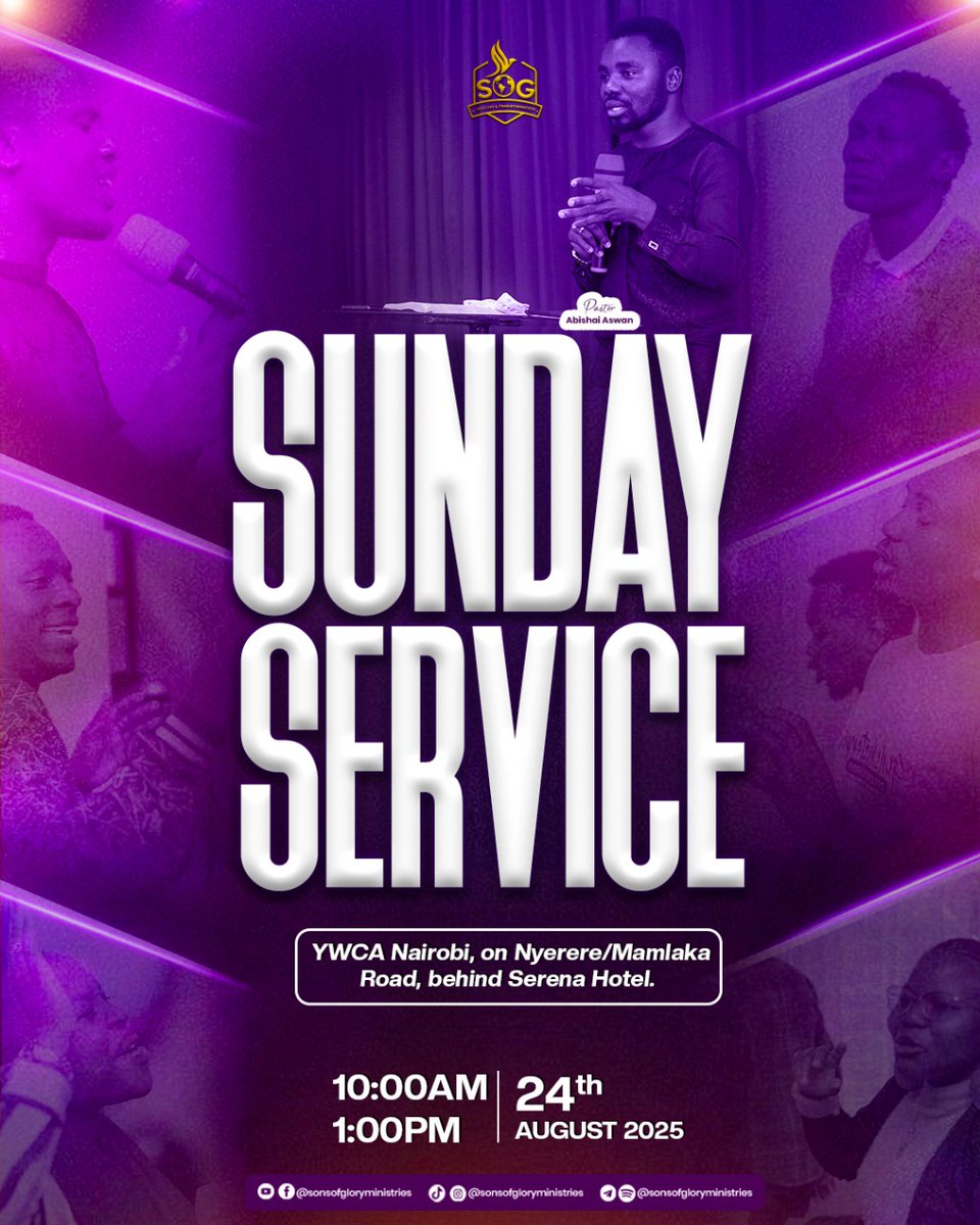 sonsofglory_ke's tweet photo. Join us this Sunday for the Glorious Service
#ChristRevealed
#sonsofglory https://t.co/9bNQOo8OYg