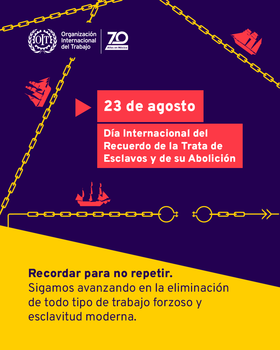 ✊🏽⛓️🕊️ 
Avancemos hacia un mundo con trabajo decente y libre de explotación 🌍.

#DíaContraLaEsclavitud #TrabajoDecente #OITMéxico #DerechosLaborales #EliminarciónDeLaEsclavitud