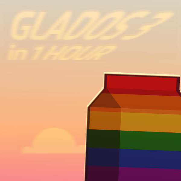 CubenRocks's tweet photo. Rainbow Milky seems to be enjoying the clouds in the sky... #GLADOSosc https://t.co/OO1g90hMOr
