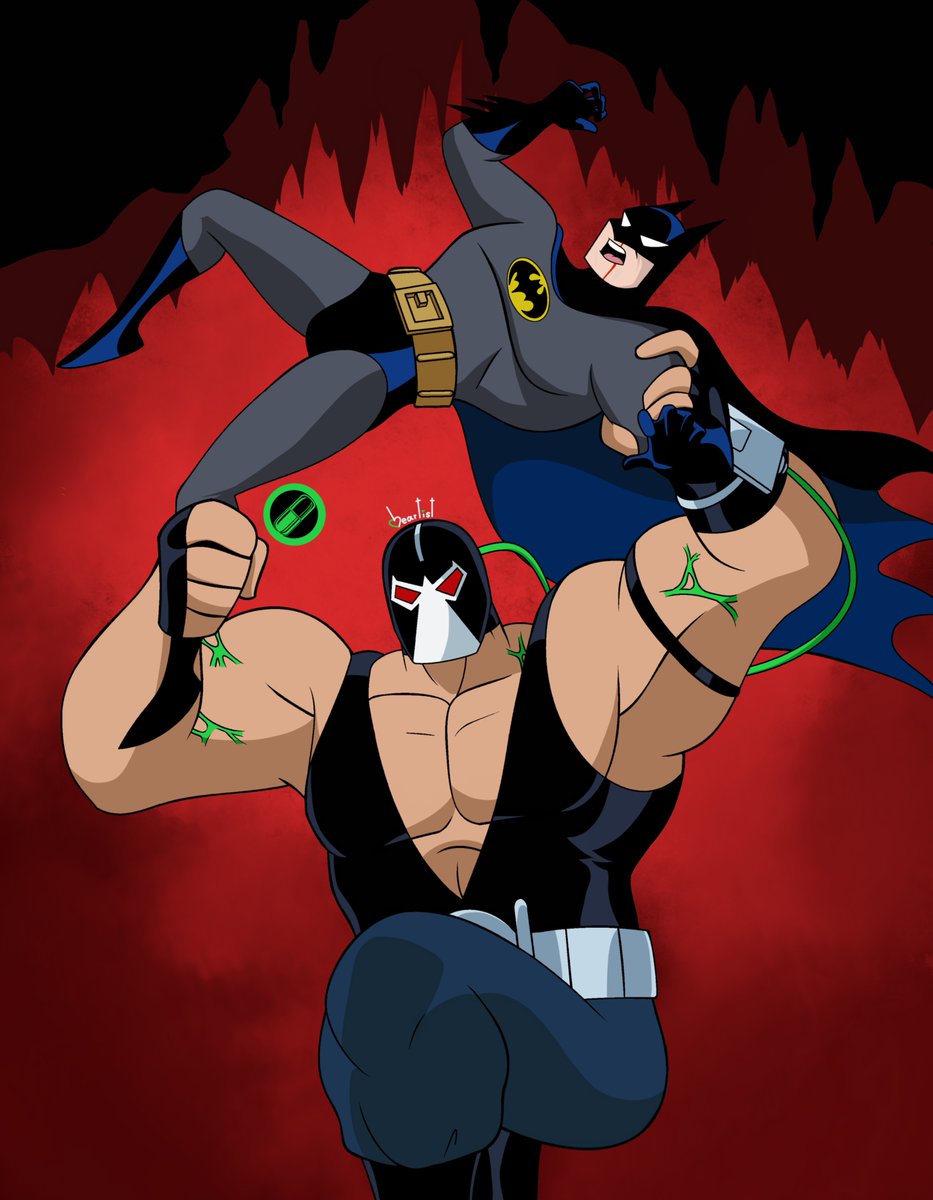 “You are beaten—now I will break you!” 
A collab with a good buddy of mine, featuring Batman and Bane. Hope you enjoy it! 
-Lineart (<a href="/pills_a/">pills in a little cup (ɔommiƨƨionƨ nɘqo)💊</a> )
-Colors (me)