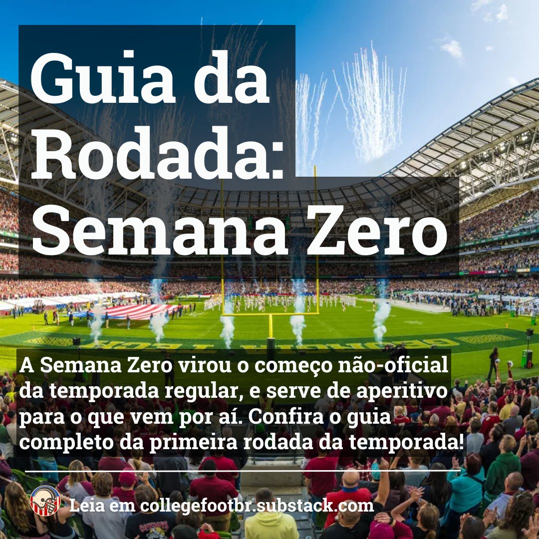 collegefootbr's tweet photo. VOCÊ PEDIU, O GUIA DA RODADA VOLTOU!  

A Semana Zero que irá acontecer neste sábado marca o começo não-oficial da temporada 2025 do college football. Confira a lista COMPLETA dos jogos de hoje em nosso Substack!

https://t.co/xZPEraaeEu https://t.co/JRYF9FQxrs