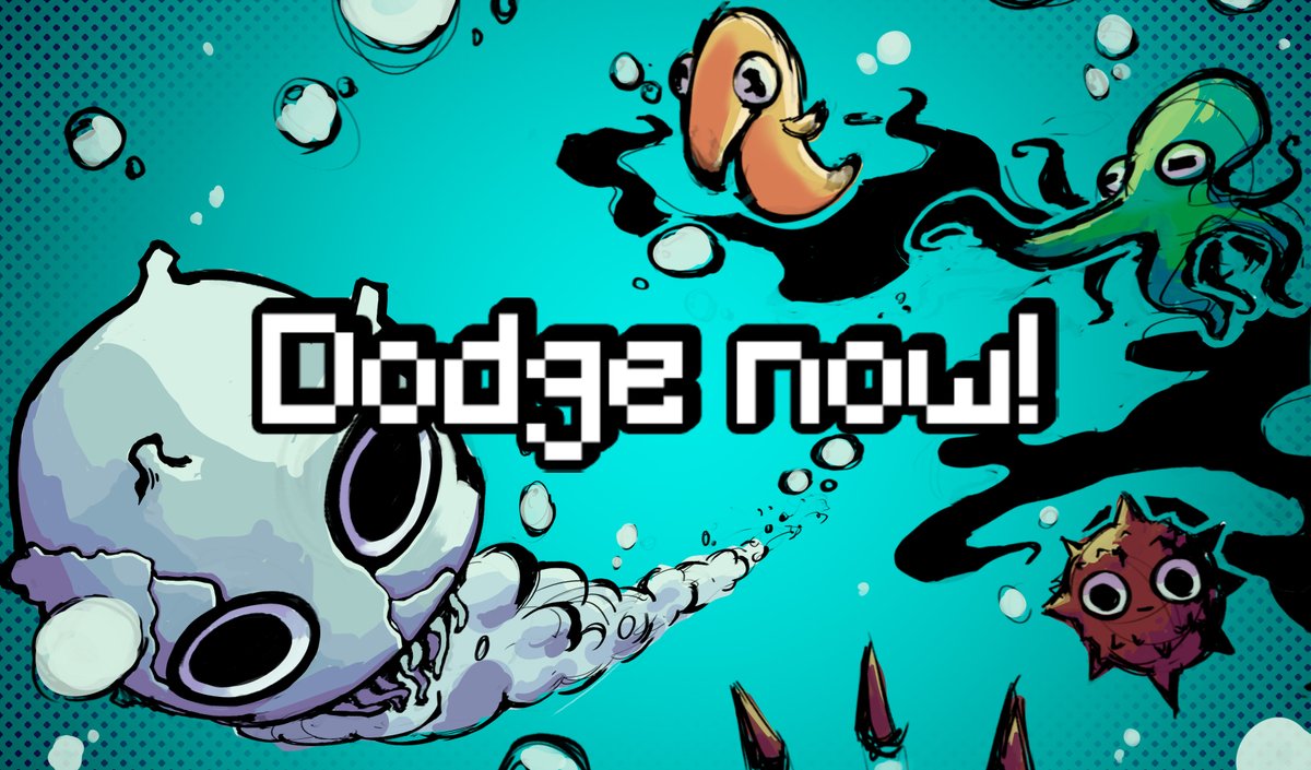 A capa do primeiro jogo que eu fiz :)
No qual você é uma agua viva e precisa desviar para sobreviver o máximo de tempo que conseguir

Dodge now! - Disponível no GX Games (PC)
gx.games/pt-br/challeng…

#CommissionsArt  #drawing  #desenho #cartoon #IndieGameDev