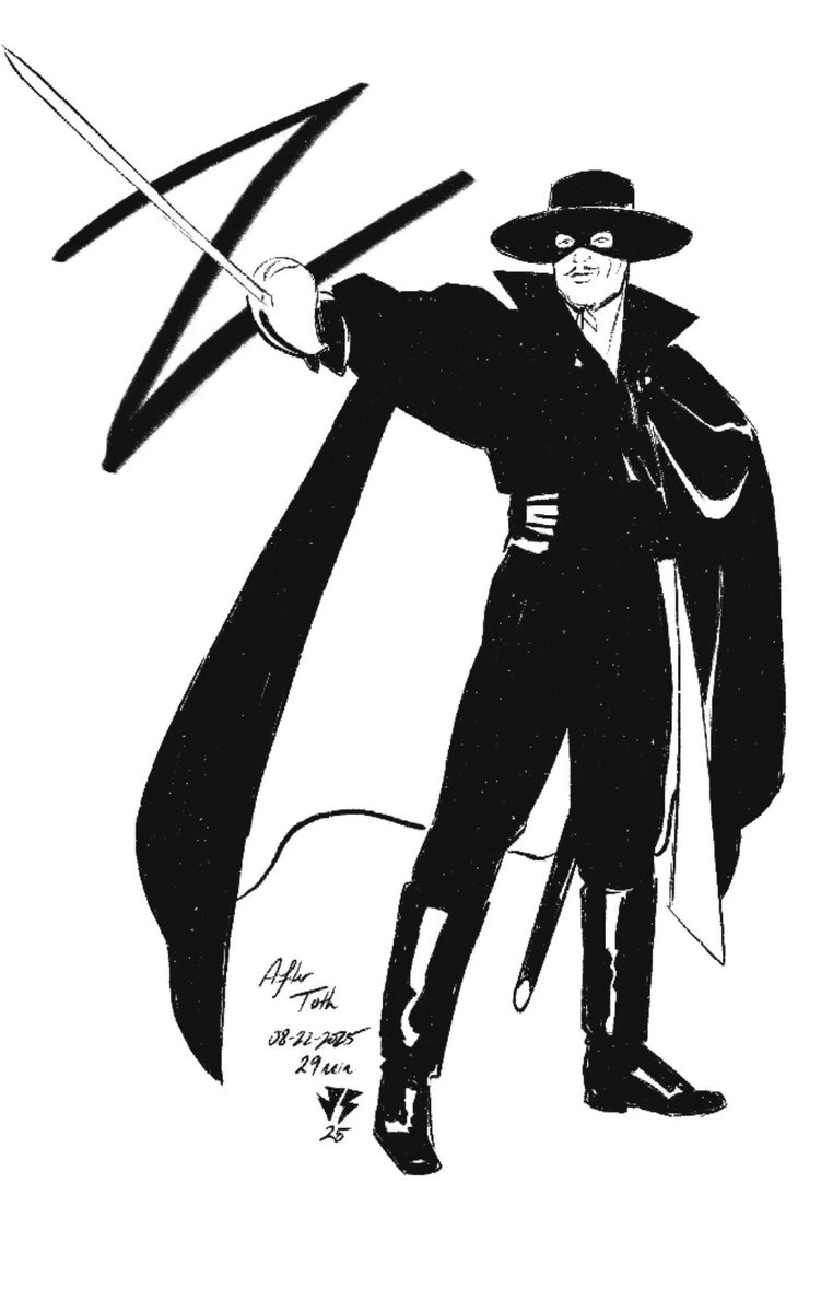 schiekapedia's tweet photo. Today’s #fanart #timelapse is my own recreation of an #AlexToth #Zorro #drawing. 

#art #artist #artwork #comics #drawcomics #illustration 

https://t.co/CSKbnM1OsZ https://t.co/afvSbSlGOg
