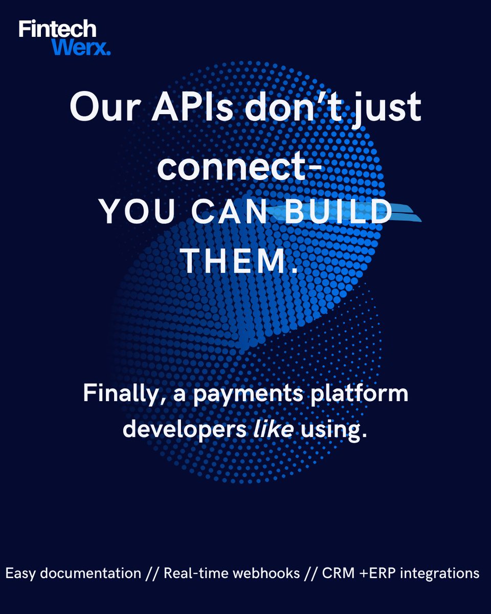 fintechwerx's tweet image. Easy API integration means less coding, more selling. #DeveloperFriendly #Fintech