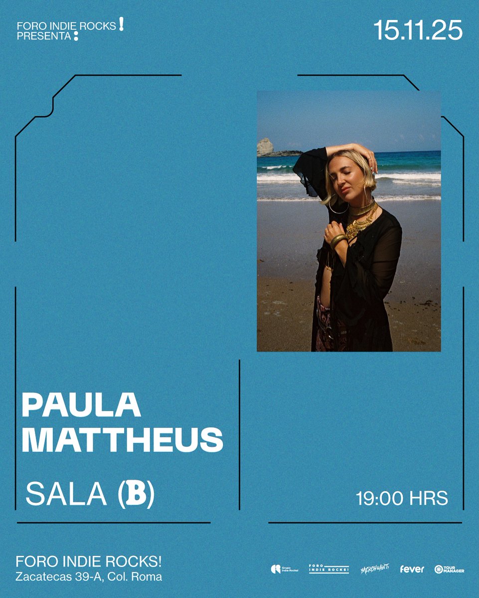 Indie Rocks! (@indierocks) on Twitter photo ¡Entérate! 💞
La cantautora española, Paula Mattheus, llegará al <a href="/ForoIndierocks/">Foro Indie Rocks!</a> este 15 de noviembre. Pronto podremos escuchar “Me presento” y “Viaje sin vuelta” completamente en vivo.
Precios, boletos e info aquí: bit.ly/4mV4dmm ¡Entérate! 💞
La cantautora española, Paula Mattheus, llegará al <a href="/ForoIndierocks/">Foro Indie Rocks!</a> este 15 de noviembre. Pronto podremos escuchar “Me presento” y “Viaje sin vuelta” completamente en vivo.
Precios, boletos e info aquí: bit.ly/4mV4dmm