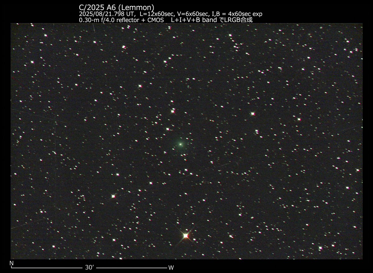 LRGB合成
V-I=-0.04、B-V=+0.62