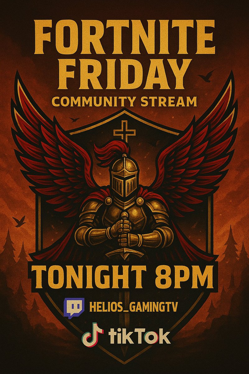Fortnite Friday is back tonight at 8PM EST 🛡️
Community games, good vibes, and plenty of action.

Live on:
🔴 Twitch – twitch.tv/helios_gamingtv
📱 TikTok – Helios_GamingTV

Come hang out and join the fun! #Fortnite #TwitchStreamer