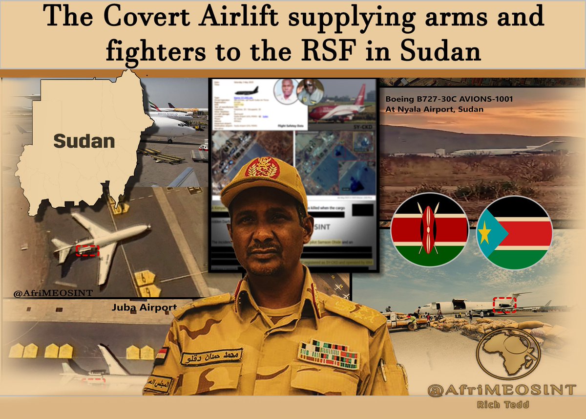 Investigating the secret UAE airlift used to transport arms and mercenaries into Sudan.

So far, I’ve found that the UAE is using Kenyan &amp; Somali shell airlines operating ageing aircraft, including Boeing 737s and 727s — one of which was destroyed at Nyala Airport in May 2025.