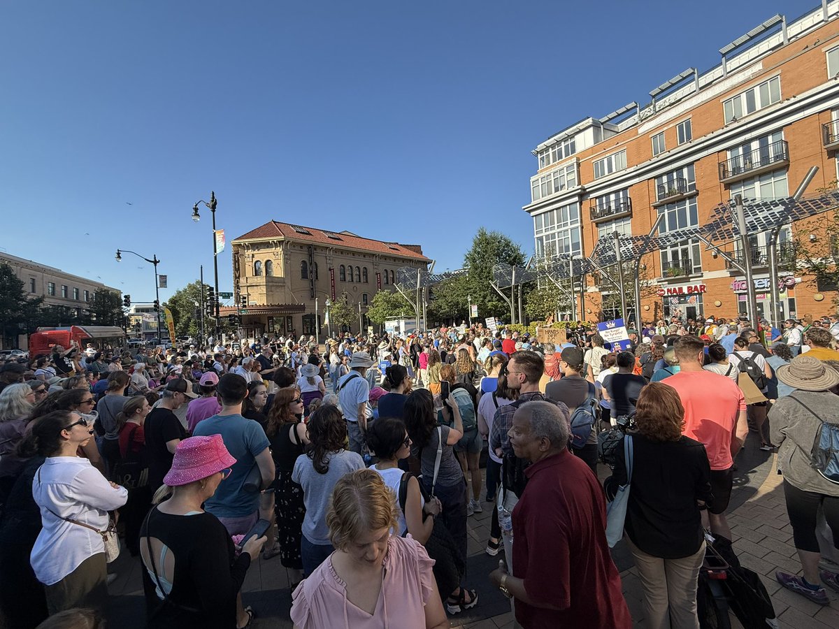 This is what faith looks like. Look at all of these ppl of faith who came out to support a #FreeDC. Faith looks like caring for our neighbors, not the national guard and kidnapping people and evicting homeless folks.