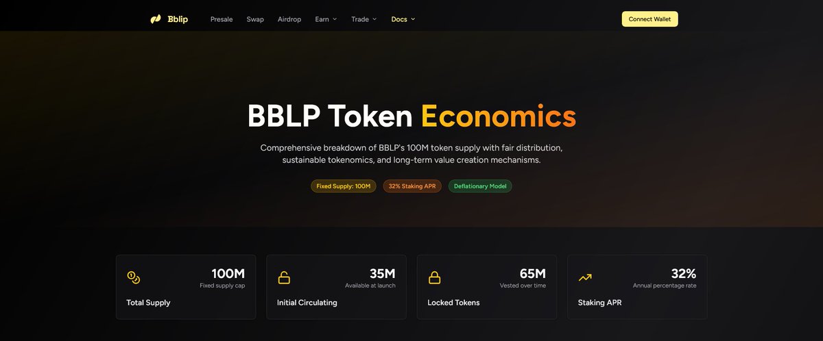 adama_gideon's tweet photo. $𝗕𝗕𝗟𝗣 𝗧𝗼𝗸𝗲𝗻𝗼𝗺𝗶𝗰𝘀 𝗨𝗻𝘃𝗲𝗶𝗹𝗲𝗱 

➠ Fixed Supply: 100M BBLP
➠Circulating Supply: 35M supply at launch 
➠ Staking APR: 32%
➠ Deflationary Model with Token Burns

$BBLP Tokenomics is looking juicy with 65M vested over time, creating the perfect scarcity.

#BBLP https://t.co/z3PiO7pKAj