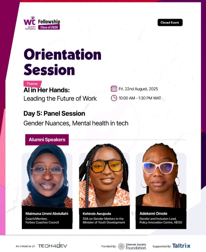 wildfl0w6r's tweet image. Day 5 of the WTF Orientation was all about community, inclusivity, N owning our voices.

Key takeaways:
• Start anyway, what you don’t start has already failed.
• Community multiplies impact, collaborate relentlessly.
• Know your worth, set boundaries, and protect your dignity