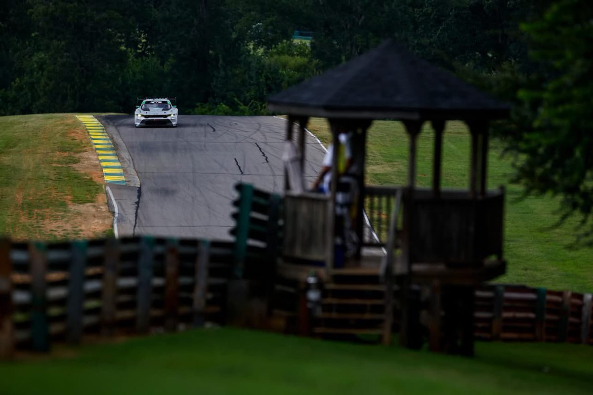 A very picturesque Practice 1 🌳🌤️📸 

First laps of the weekend completed at VIR. Tried a few different things with our setup and we're feeling out what works best for our Mustang at this rollercoaster of a circuit.