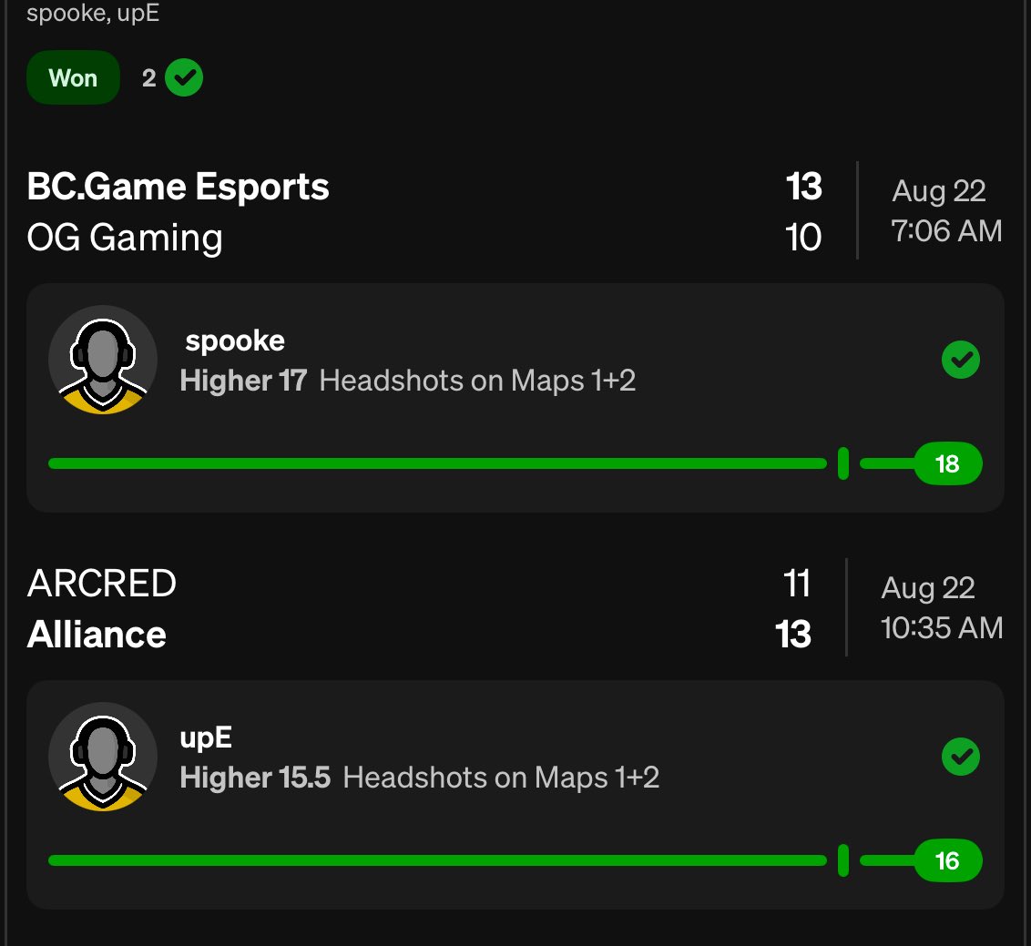 Profit Profit Profit More Tonight ⚜️☢️✅

6/7 on props today 85% 

Join DubClub Slips in For Tonight 4 Man Loadin

dubclub.win/r/ShampDZ/

Upe ✅
Dex ✅
Nifee✅
Spooke ✅
Dex first game ✅
M0nsey ✅

Prism❎

#GAMBLINGX #GamblingTwitter #PrizePicks #esports #CS2