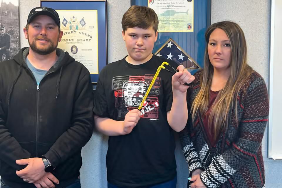 Thefactsdude's tweet photo. Here are The Facts 🤙🏽

Thanks for the tag @DrYanagita 

Follow to tag when a post is needing context 🤙🏽

Boy Thwarts Sister’s Kidnapping with Slingshot …He’s not being sued? 
May 10, 2023 
Alpena Township, Michigan

Facts: 
On May 10, 2023, at around 4:00 p.m., 13-year-old Owen Burns heard his eight-year-old sister scream while she was mushroom hunting in their backyard in Alpena Township. Owen, playing a video game, looked out a window and saw a 17-year-old stranger attempting to abduct her.

Owen grabbed his $3 slingshot, loaded it with a marble and a rock, and fired both at the assailant from the window. He struck the suspect in the head and chest, allowing his sister to escape and run back into their home on Ogontz Road.

The assailant, Noah Lee Adkins (17 at the time), fled into nearby woods and was arrested at a gas station on M-32, showing injuries consistent with slingshot strikes. 

Adkins confessed to planning to severely beat Owen’s sister and pleaded guilty on December 18, 2023, to one count of attempted kidnapping-child enticement and one count of attempted assault with intent to do great bodily harm less than murder.

Adkins was sentenced on January 23, 2024, in Alpena County to a minimum of 13 months and a maximum of 5 years in prison. 

He was paroled on June 17, 2025, after serving approximately 25 months, including time credited from his May 2023 arrest.

No injuries were reported to Owen’s sister, and Adkins’ injuries were non-life-threatening. As of August 22, 2025, Adkins is a parolee under supervision until his maximum discharge date of June 17, 2027, with conditions including no contact with victims or minors, prohibitions on alcohol and drugs, mental health treatment, and compliance with parole agent directives.