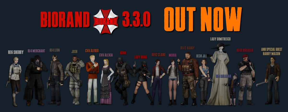 And here we go, BioRand 3.3.0 is officially out and available to download on our website !🫡
We're sorry it took longer than expected and we hope you enjoy all the new characters, new OSTs, improved models and audio. We worked very hard on 'em !🙏