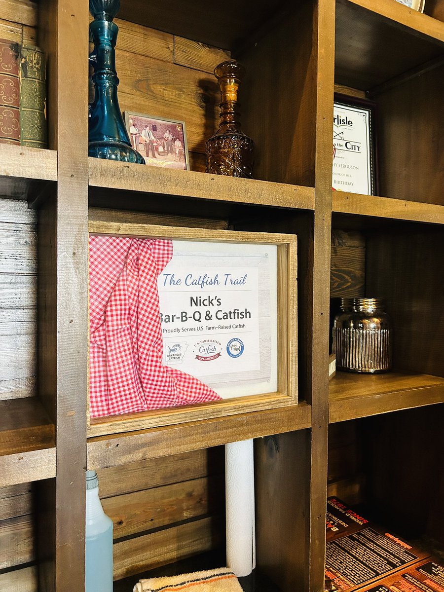We were proud to join the Arkansas Catfish Promotion Board today at Nick’s BBQ &amp; Catfish to celebrate Arkansas Catfish Month! Arkansas is home to some of the best catfish farmers in the country. Their dedication to raising high-quality catfish strengthens our state’s agriculture